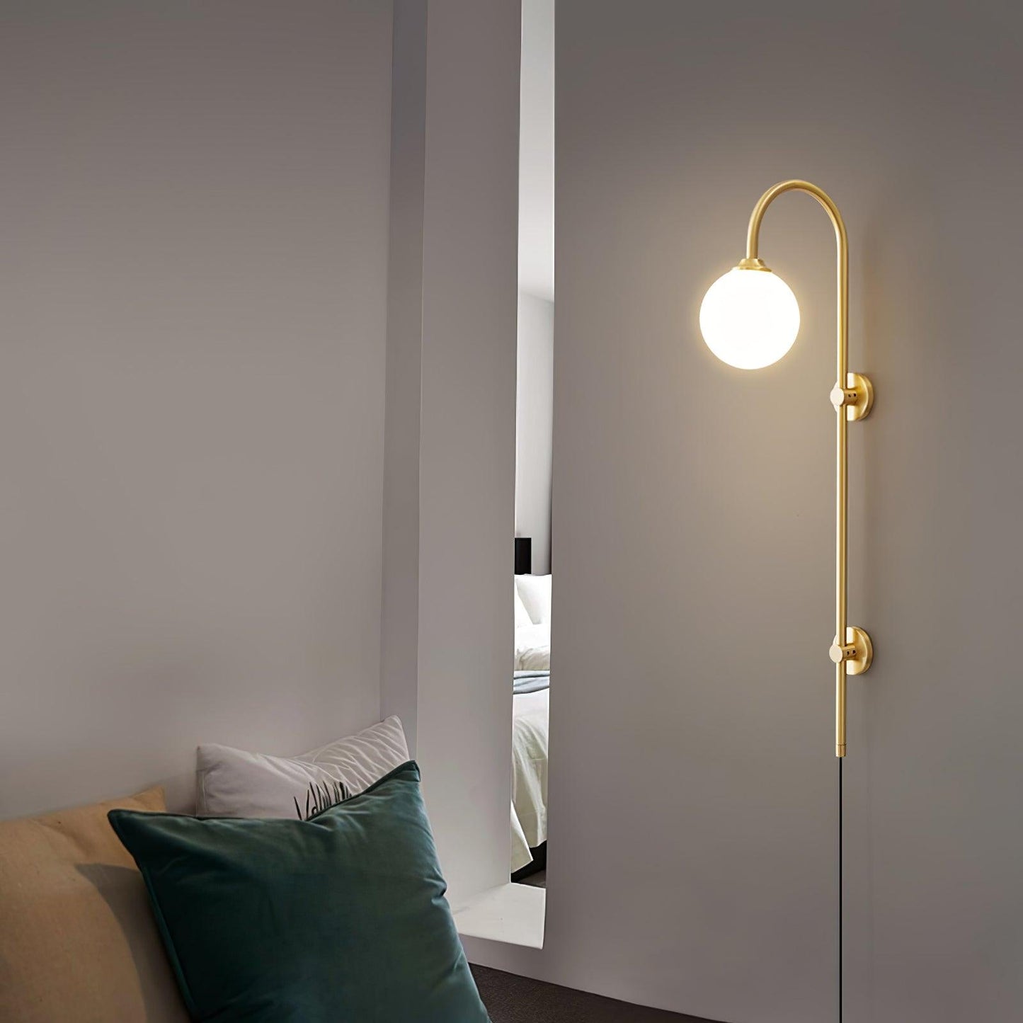 Globe Brass Plug-in Wall Sconce Wall lamp