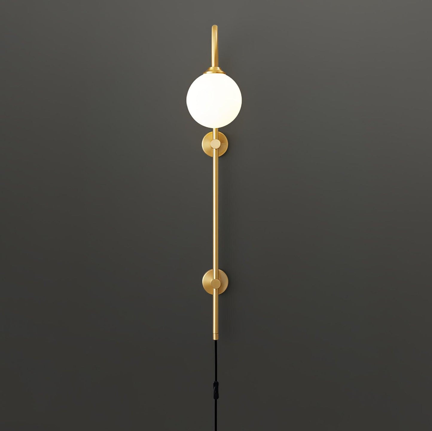 Globe Brass Plug-in Wall Sconce Wall lamp