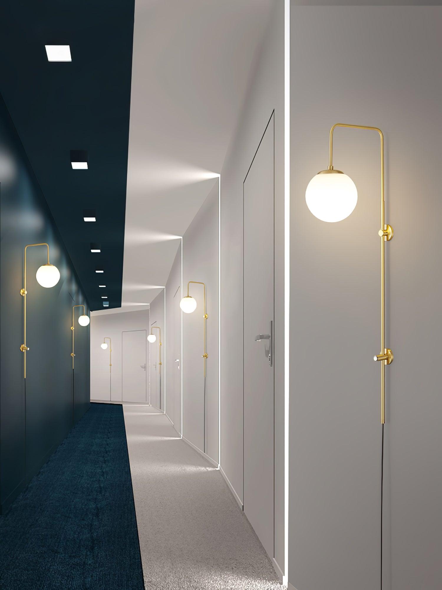 Globe Brass Plug-in Wall Sconce Wall lamp
