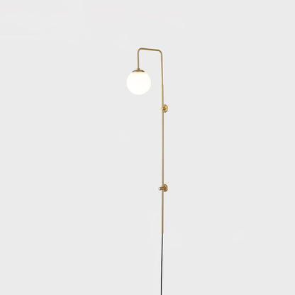 Globe Brass Wall Sconce Dia 5.9″ x H 47.2″ / Dia 15cm x H 120cm / Gold & White Wall lamp