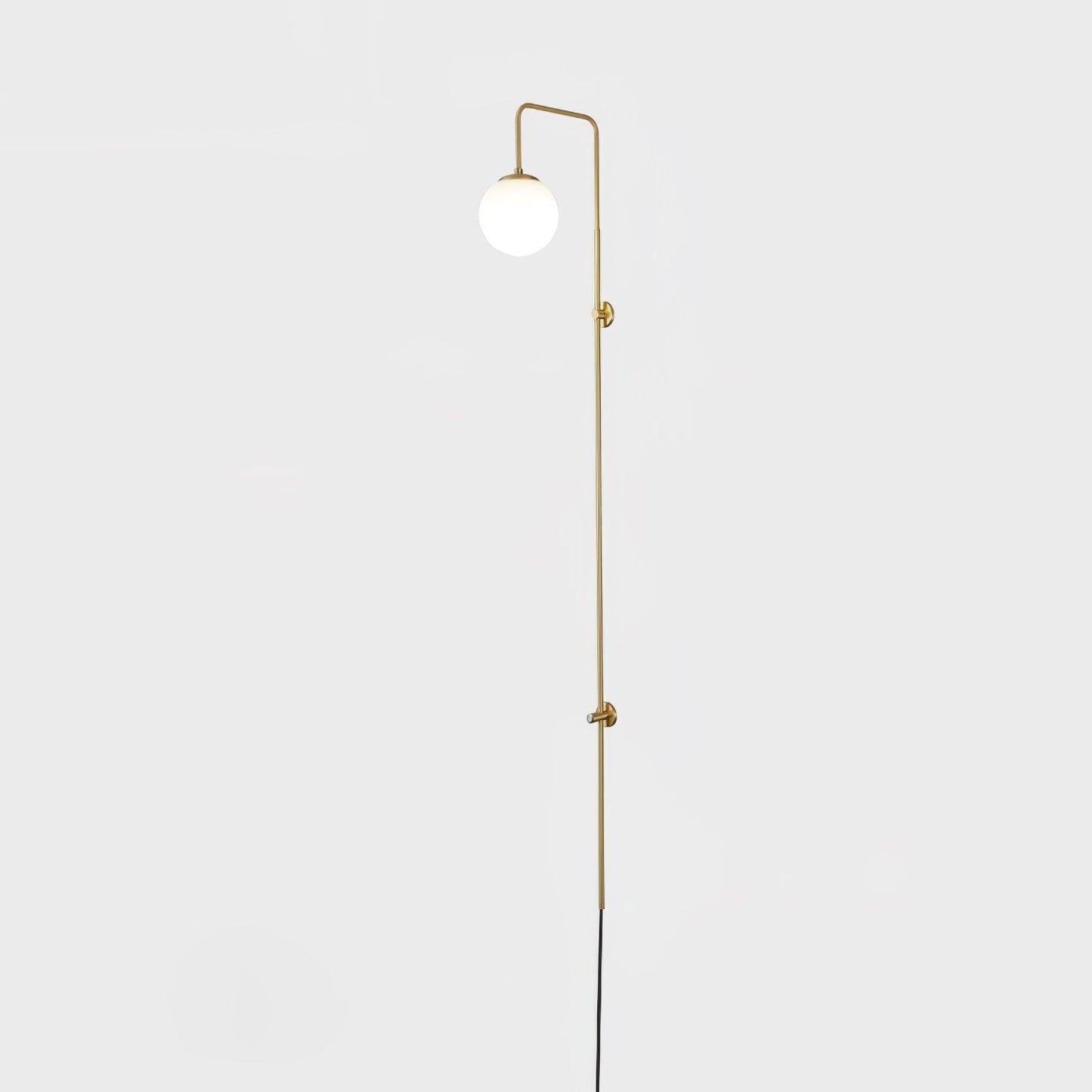 Globe Brass Plug-in Wall Sconce ? 5.9″ x H 63.9″ / Dia 15cm x H 160cm / Gold & White / US Plug Wall lamp