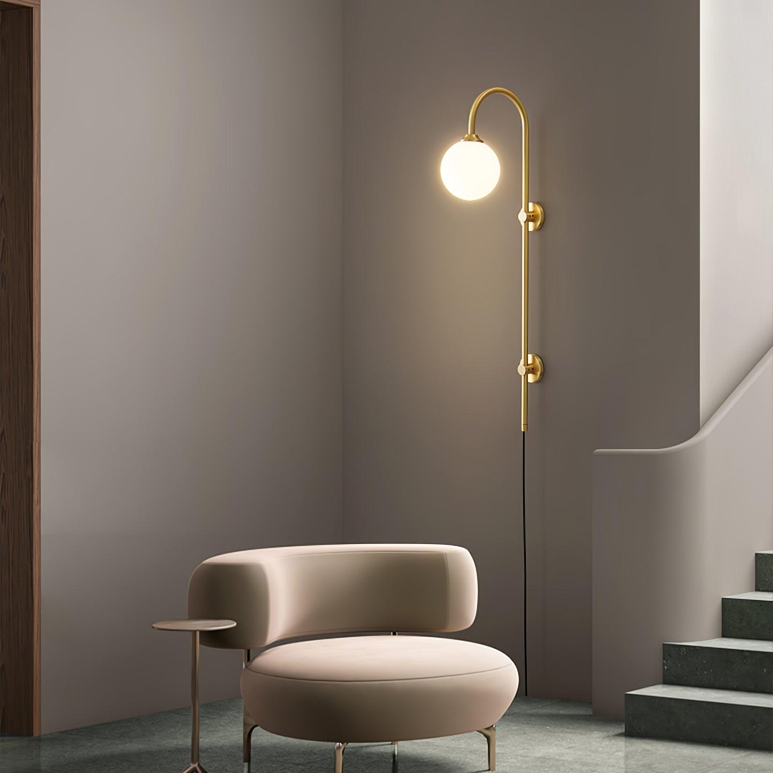 Globe Brass Plug-in Wall Sconce Wall lamp