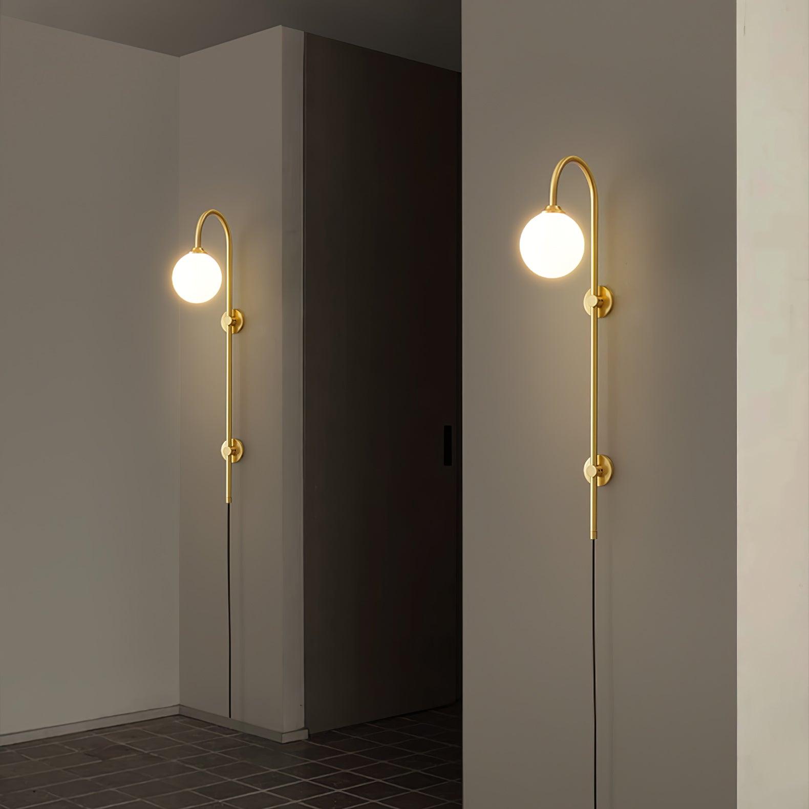 Globe Brass Plug-in Wall Sconce Wall lamp