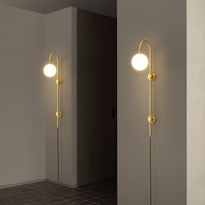 Globe Brass Plug-in Wall Sconce Wall lamp