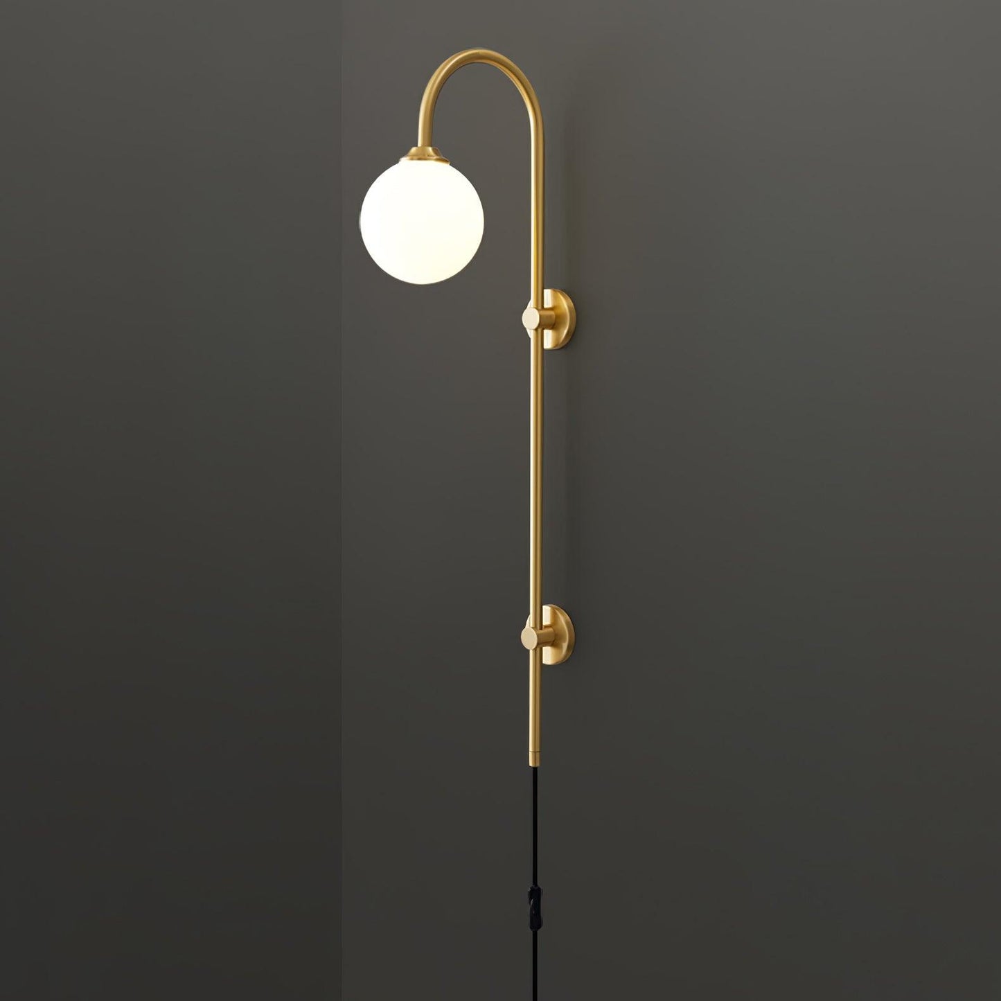 Globe Brass Plug-in Wall Sconce Wall lamp
