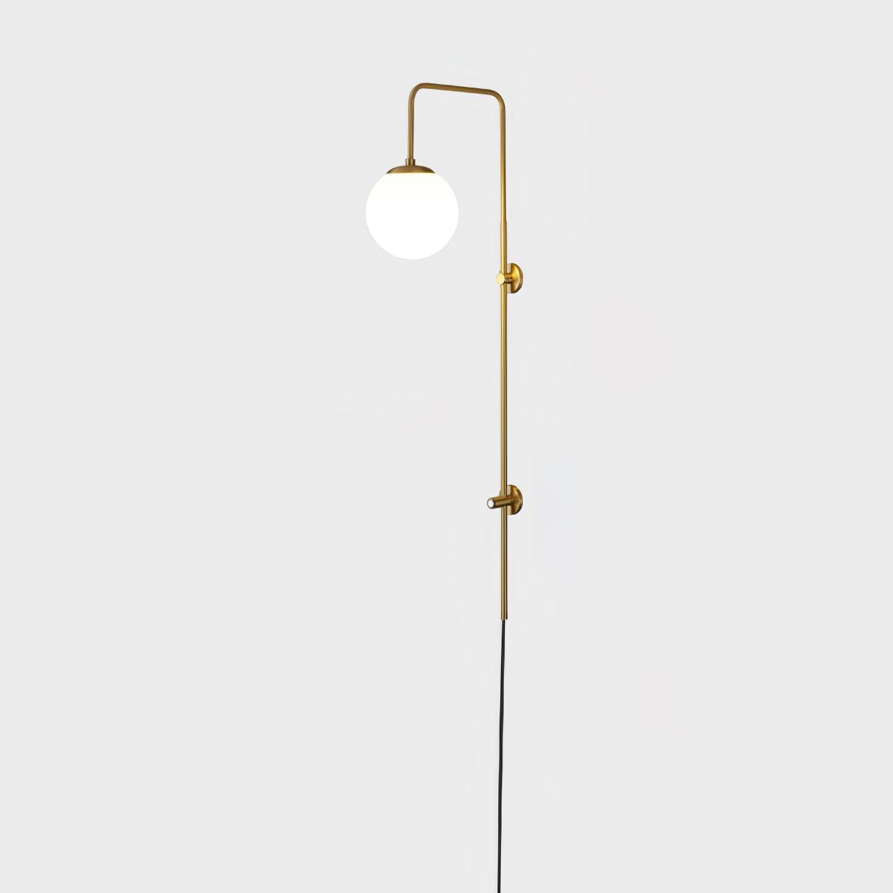 Globe Brass Wall Sconce Dia 5.9″ x H 35.4″ / Dia 15cm x H 90cm / Gold & White Wall lamp