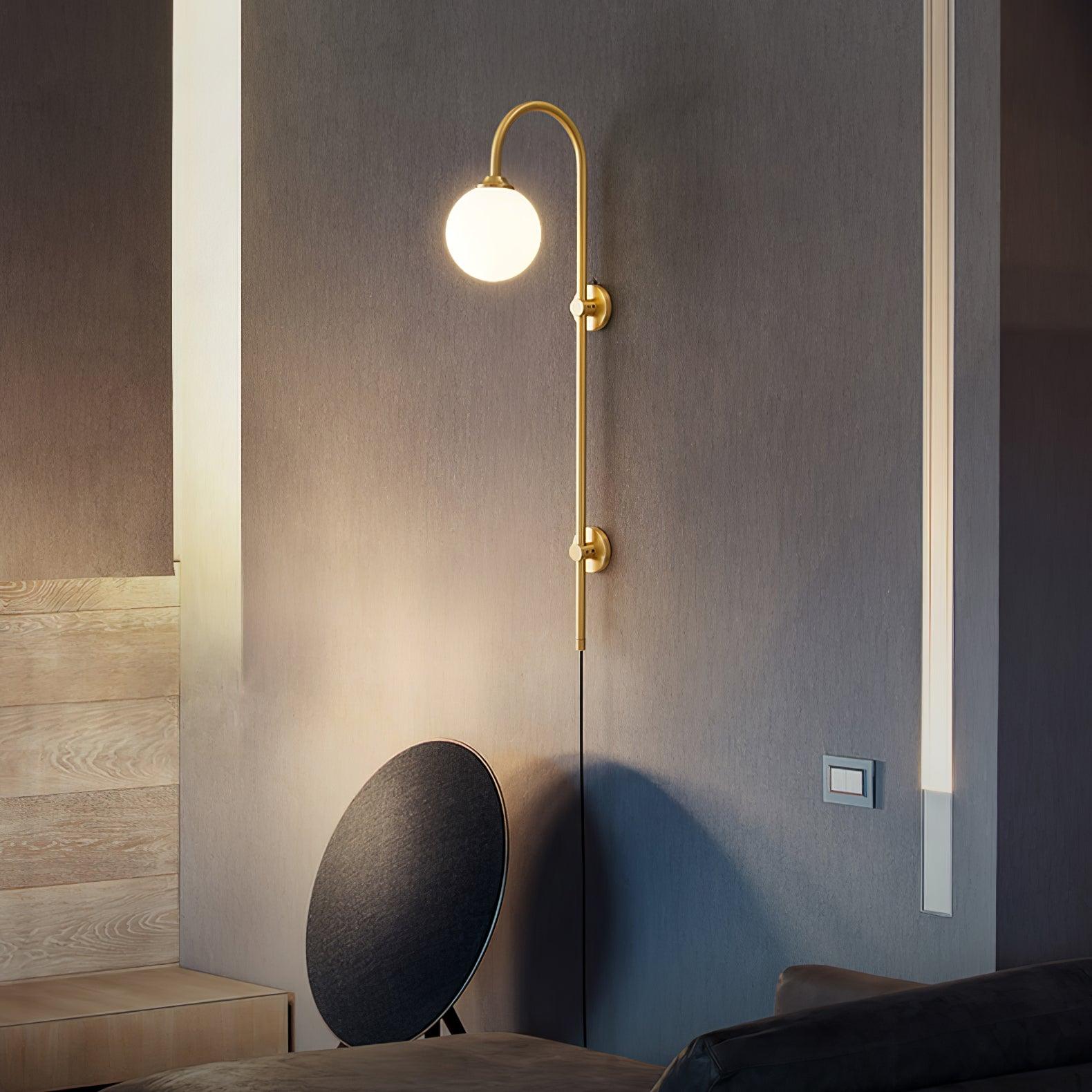 Globe Brass Plug-in Wall Sconce Wall lamp