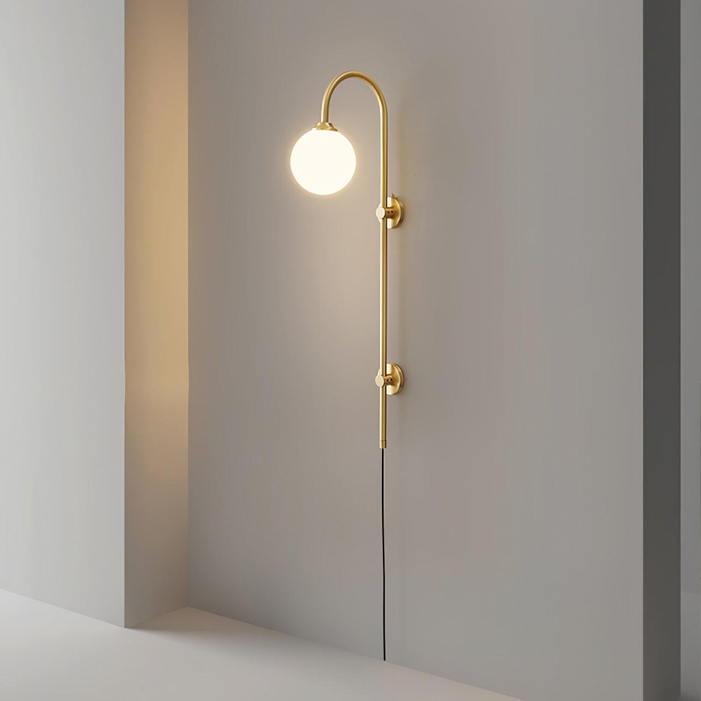 Globe Brass Plug-in Wall Sconce Wall lamp