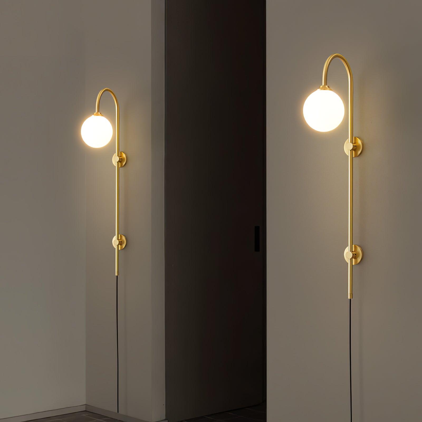Globe Brass Plug-in Wall Sconce Wall lamp