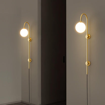 Globe Brass Plug-in Wall Sconce Wall lamp