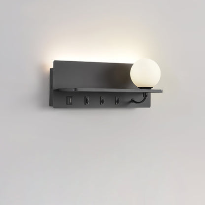 Glos Slim wall lamp Model B Right L 11.8″ x H 4.7″ / Black / Warm Light Wall lamp
