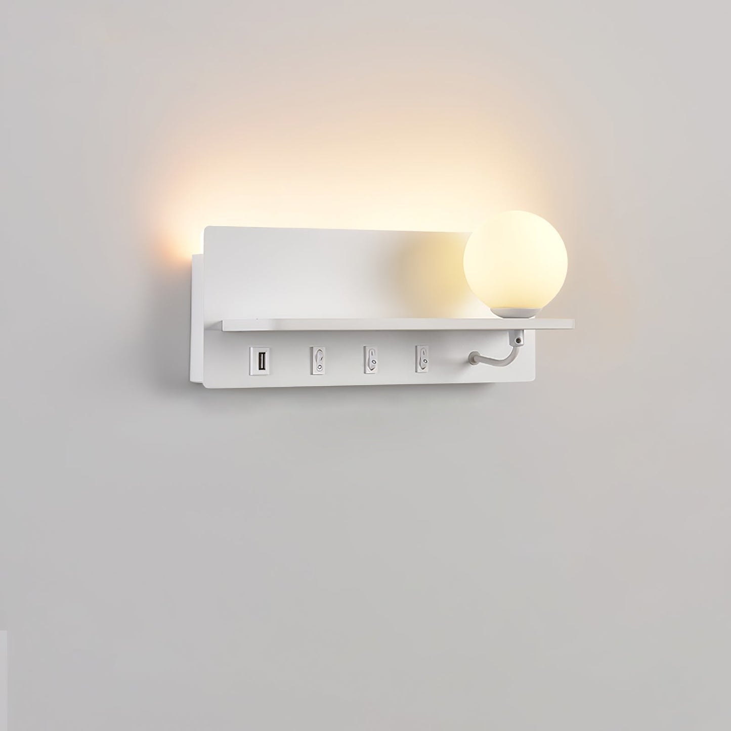 Glos Slim wall lamp Model B Right L 11.8″ x H 4.7″ / White / Warm Light Wall lamp