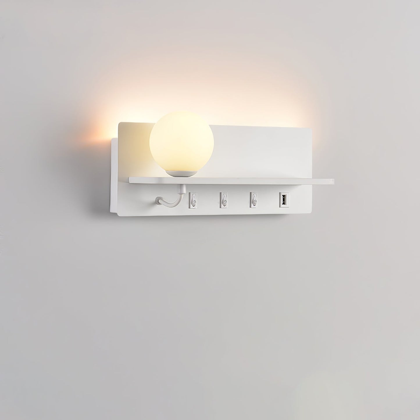Glos Slim wall lamp Model B Left L 11.8″ x H 4.7″ / White / Warm Light Wall lamp