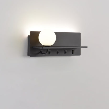 Glos Slim wall lamp Model B Left L 11.8″ x H 4.7″ / Black / Warm Light Wall lamp