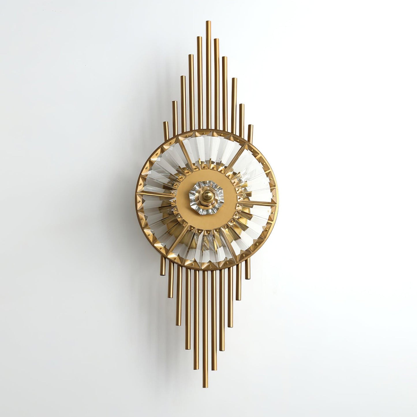 Crystal Gear Gold Wall Light Dia 9.8″ x H 25.6″ / Dia 25cm x H 65cm / Gold & Clear crystal glass Wall lamp