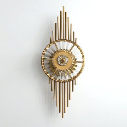 Crystal Gear Gold Wall Light Dia 9.8″ x H 25.6″ / Dia 25cm x H 65cm / Gold & Clear crystal glass Wall lamp