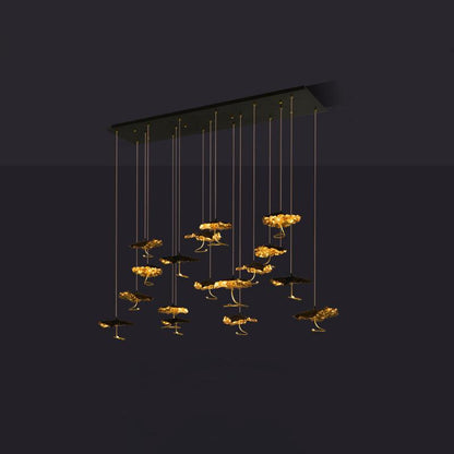 Brass Aviary Constellation Chandelier 17 heads L 31.5″ x W 13.8″ x H 59.1″ / L 80cm x W 35cm x H 150cm / Brass & Black