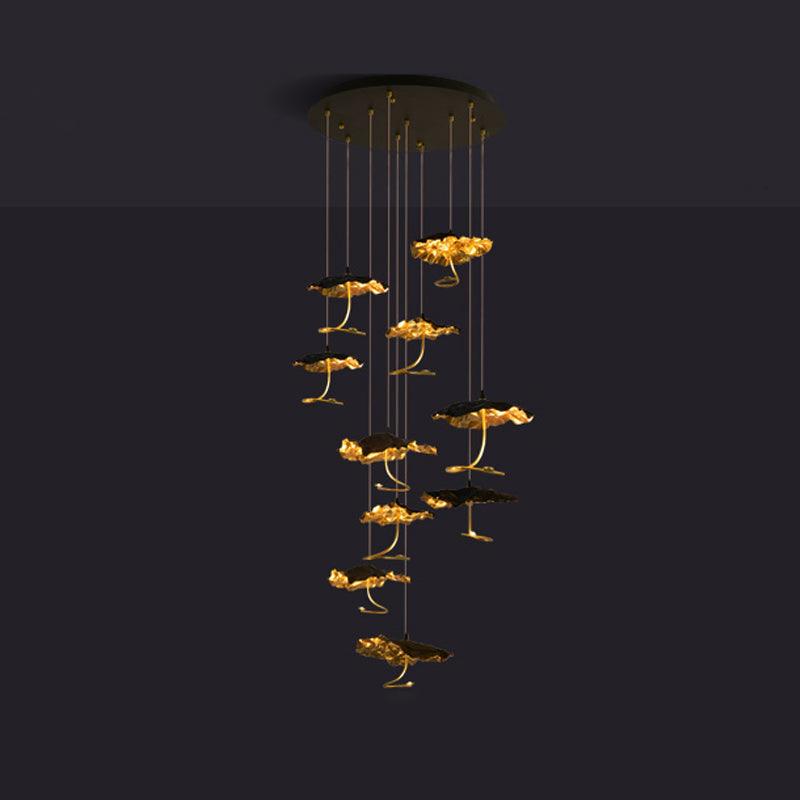 Brass Aviary Constellation Chandelier 10 heads Dia 31.5″ x H 98.4″ / Dia 80cm x H 250cm / Brass & Black / Warm Light