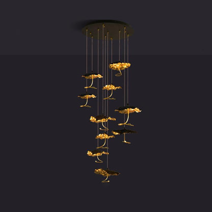 Brass Aviary Constellation Chandelier 10 heads Dia 31.5″ x H 98.4″ / Dia 80cm x H 250cm / Brass & Black / Warm Light
