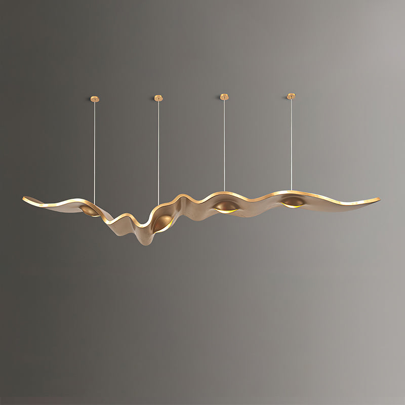 Gold Ribbon Chandelier Dia 74.8″ x H 59″ / Dia 190cm x H 150cm / Gold / Warm Light Pendant light