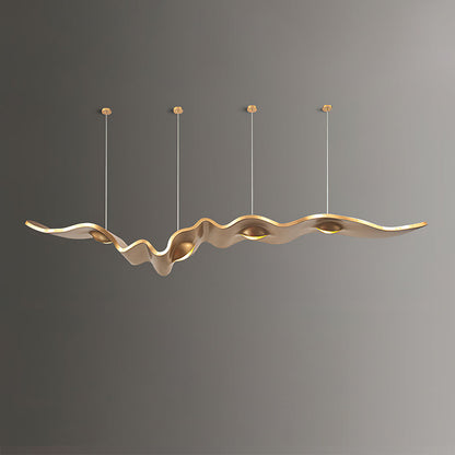 Gold Ribbon Chandelier Dia 74.8″ x H 59″ / Dia 190cm x H 150cm / Gold / Warm Light Pendant light