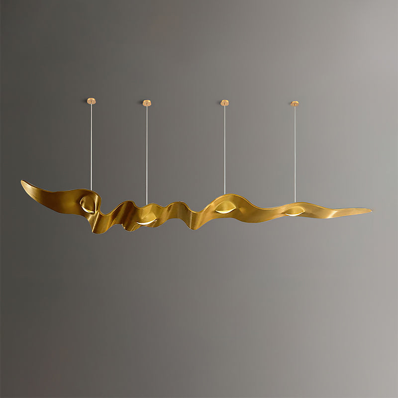 Gold Ribbon Chandelier Dia 102.4″ x H 59″ / Dia 260cm x H 150cm / Gold / Warm Light Pendant light