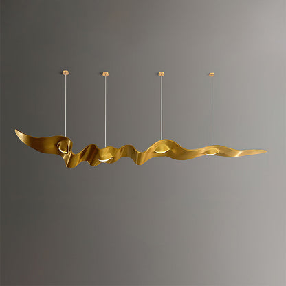 Gold Ribbon Chandelier Dia 102.4″ x H 59″ / Dia 260cm x H 150cm / Gold / Warm Light Pendant light