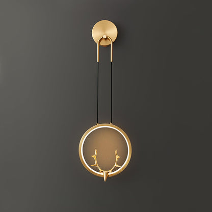 Golden Antler Wall Light L 7.9″ x W 3.2″ x H 15″ / L 20cm x W 8cm x H 38cm / Brass / Three-color changing light Wall