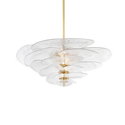 Petals Gold Murano Chandelier 20-lights Dia 35.4″ x H 17.7″ / Clear & Gold 1001 Chandelier