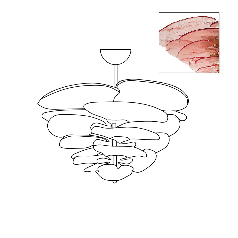 Petals Gold Murano Chandelier 1001 Chandelier
