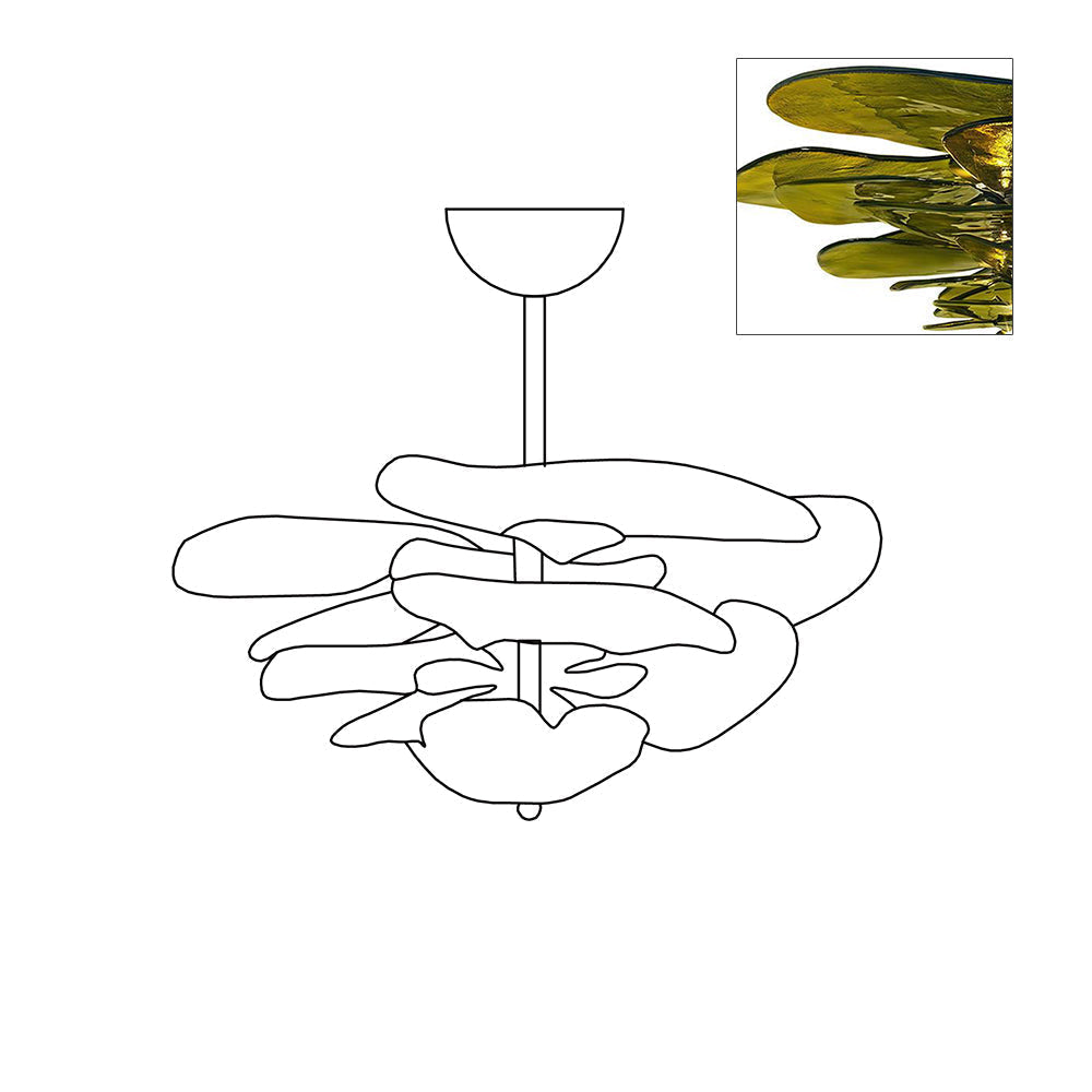 Petals Gold Murano Chandelier 1001 Chandelier