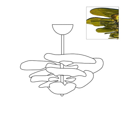 Petals Gold Murano Chandelier 1001 Chandelier