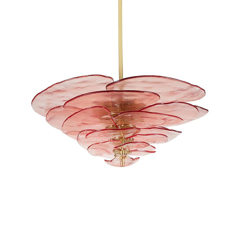 Petals Gold Murano Chandelier 20-lights Dia 35.4″ x H 17.7″ / Pink & Gold 1001 Chandelier