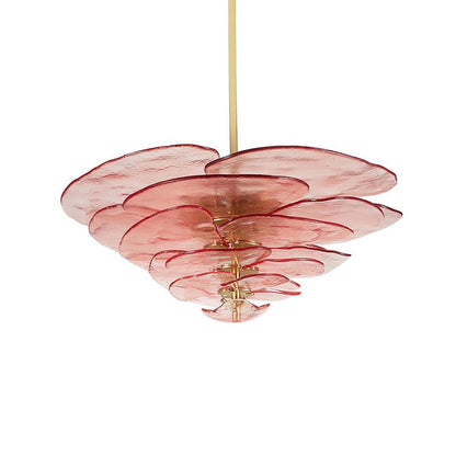 Petals Gold Murano Chandelier 20-lights Dia 35.4″ x H 17.7″ / Pink & Gold 1001 Chandelier