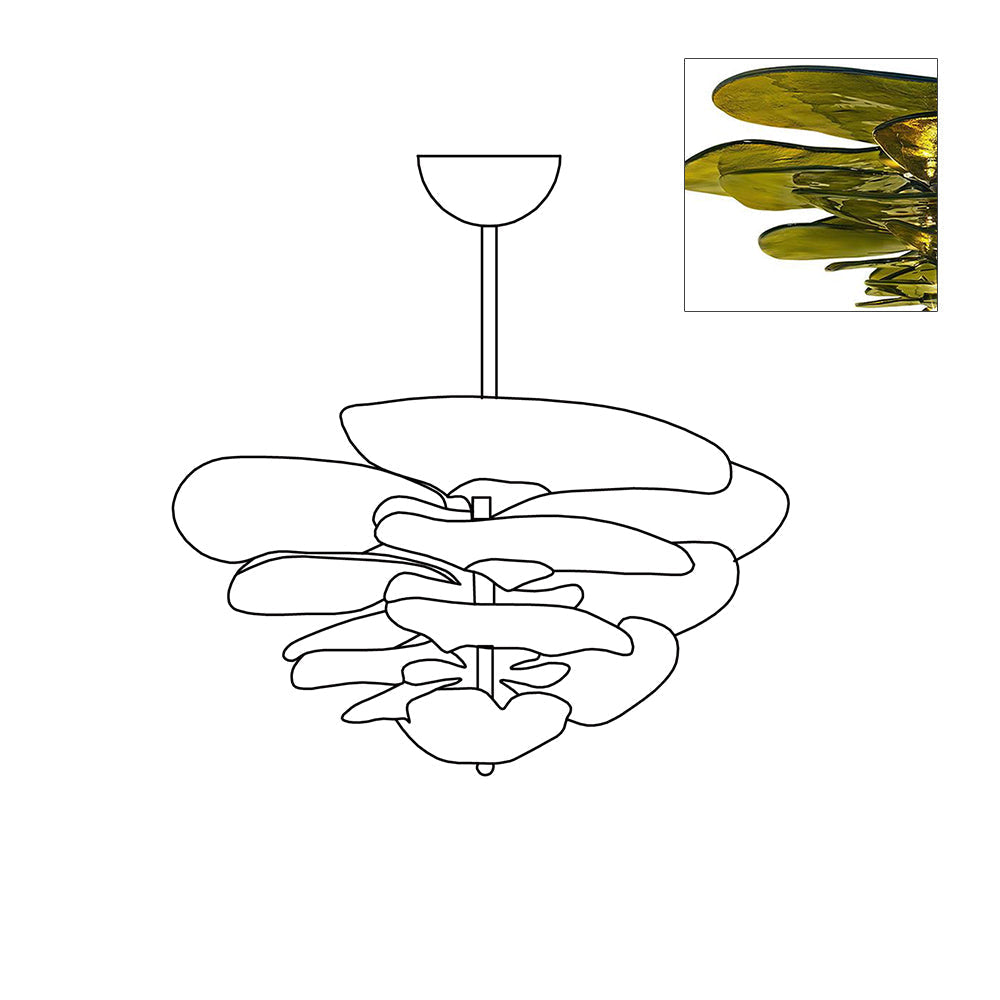 Petals Gold Murano Chandelier 1001 Chandelier