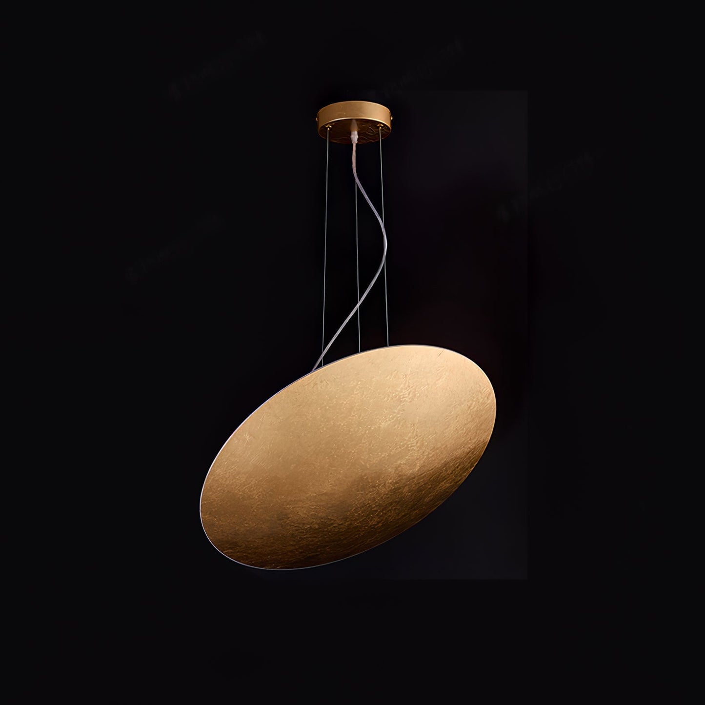Gong Pendant Lamp Dia 19.7″ x H 59.1″ / Gold foil / Warm Light Pendant light
