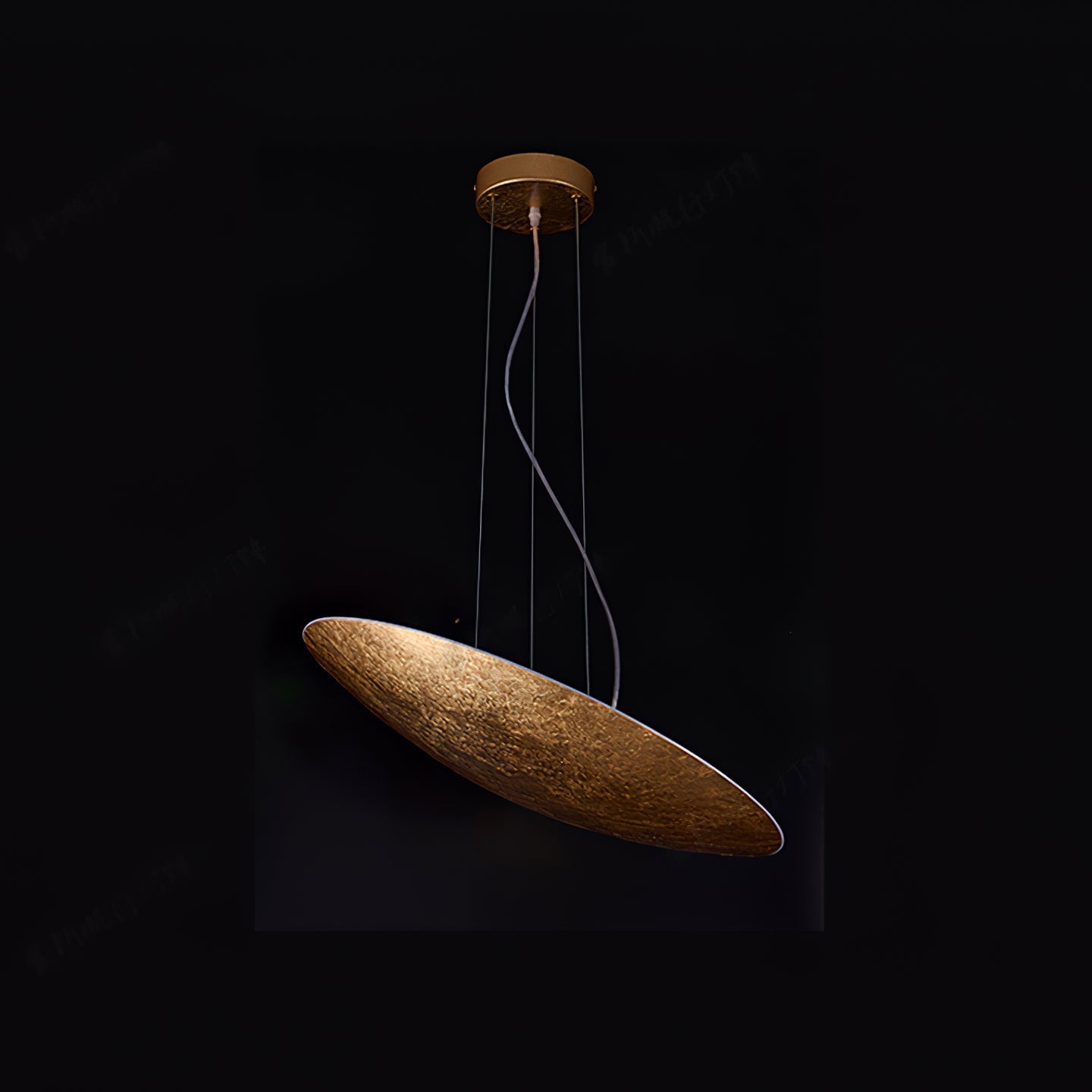 Gong Pendant Lamp Dia 11.8″ x H 59.1″ / Gold foil / Warm Light Pendant light