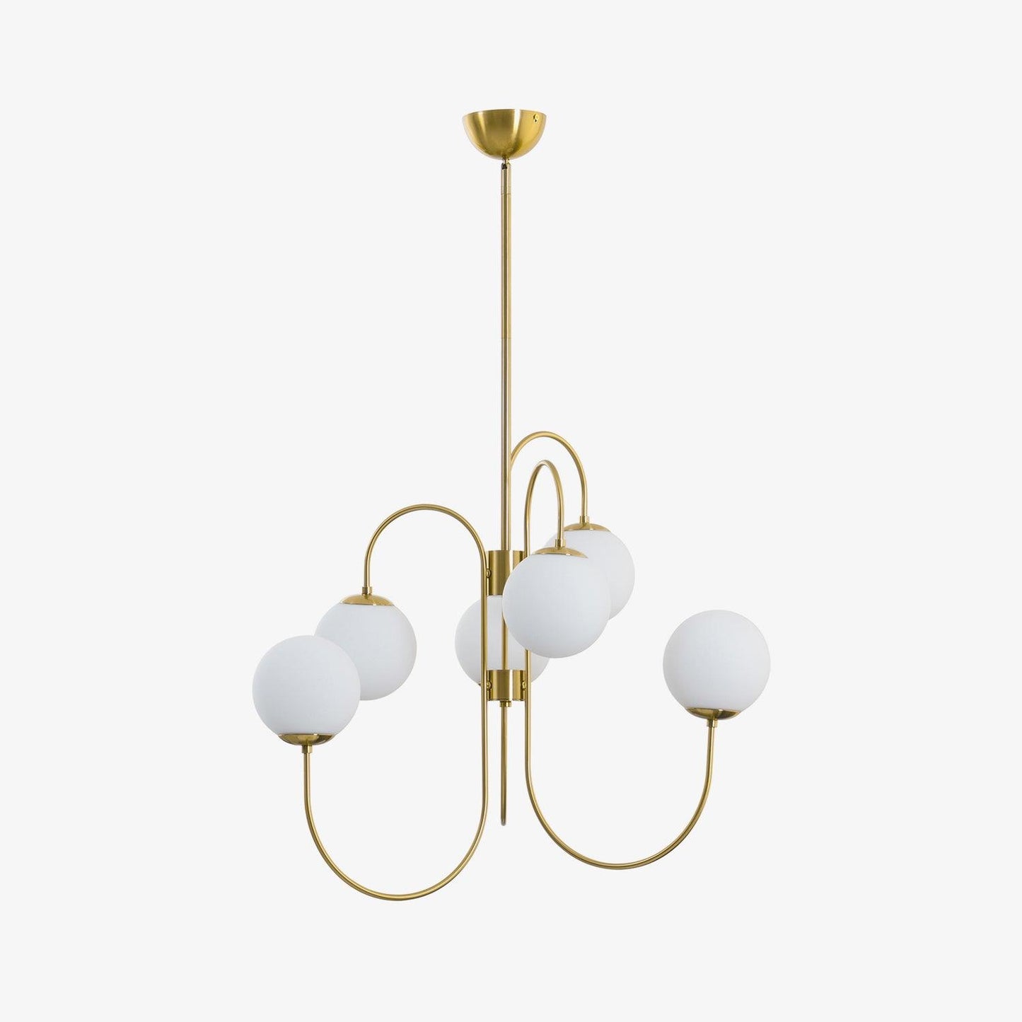 Gooseneck Chandelier ? 30″ x H 27.6″ / Dia 76cm x H 70cm / Gold & White Chandelier