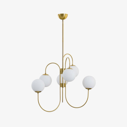 Gooseneck Chandelier ? 30″ x H 27.6″ / Dia 76cm x H 70cm / Gold & White Chandelier