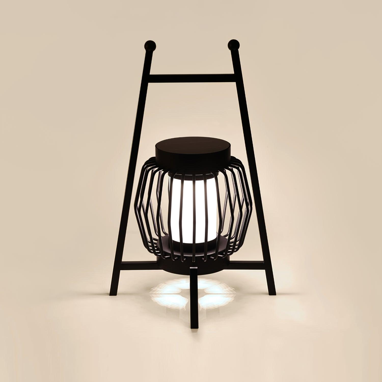 Grau Outdoor Table Lamp Dia 14.9″ x H 22.4″ / Dia 38cm x H 57cm / Black & White / Solar-Powered Table lamp