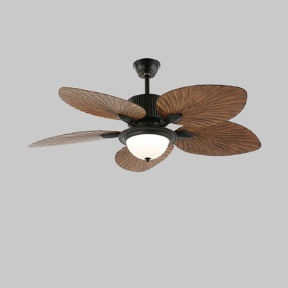 Banana Leaves 48’’/52’’ Ceiling Fan Light ? 52″ X H 11.8″ / Model B4 Nature Wood Grain & Black Ceiling fan light