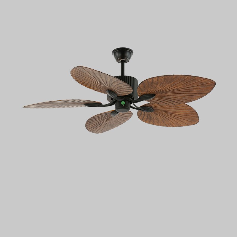 Banana Leaves 48’’/52’’ Ceiling Fan Light ? 52″ X H 11.8″ / Model B1 Nature Wood Grain & Black Ceiling fan light