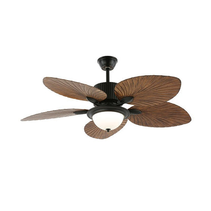 Banana Leaves 48’’/52’’ Ceiling Fan Light ? 48″ X H 11.8″ / Model B4 Nature Wood Grain & Black Ceiling fan light