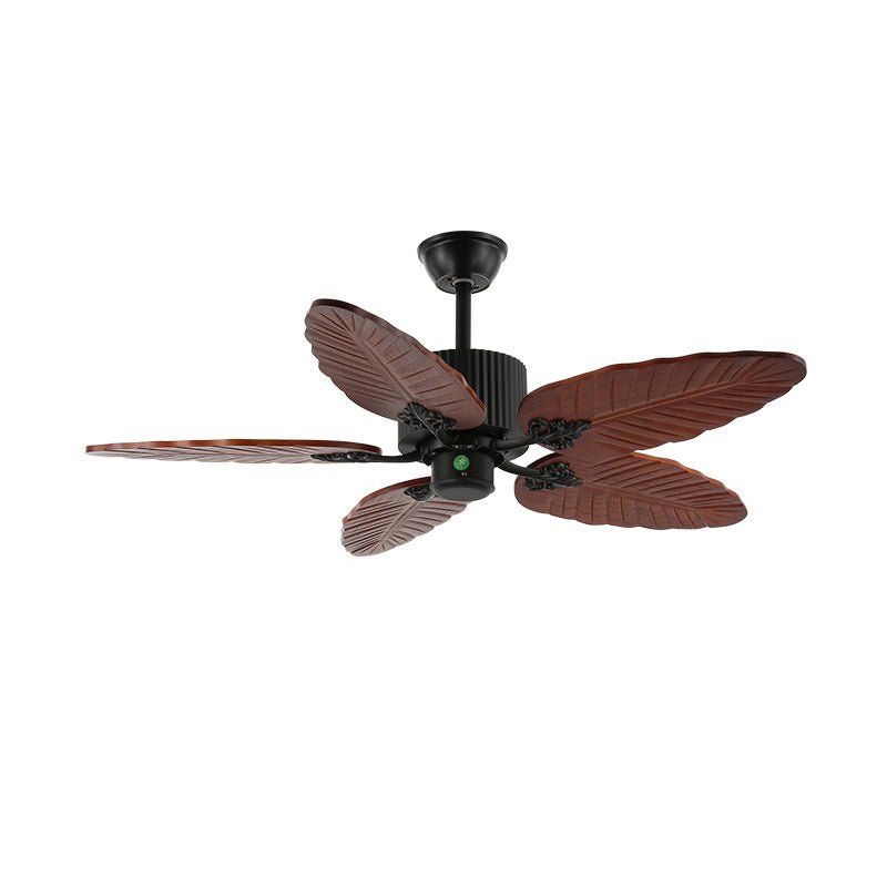 Banana Leaves 48’’/52’’ Ceiling Fan Light ? 48″ X H 11.8″ / Model A1 Walnut Wood Grain & Black Ceiling fan light