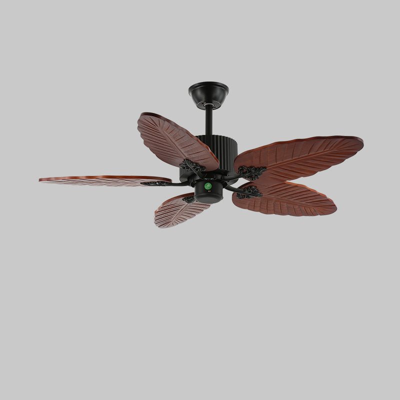 Banana Leaves 48’’/52’’ Ceiling Fan Light ? 52″ X H 11.8″ / Model A1 Walnut Wood Grain & Black Ceiling fan light