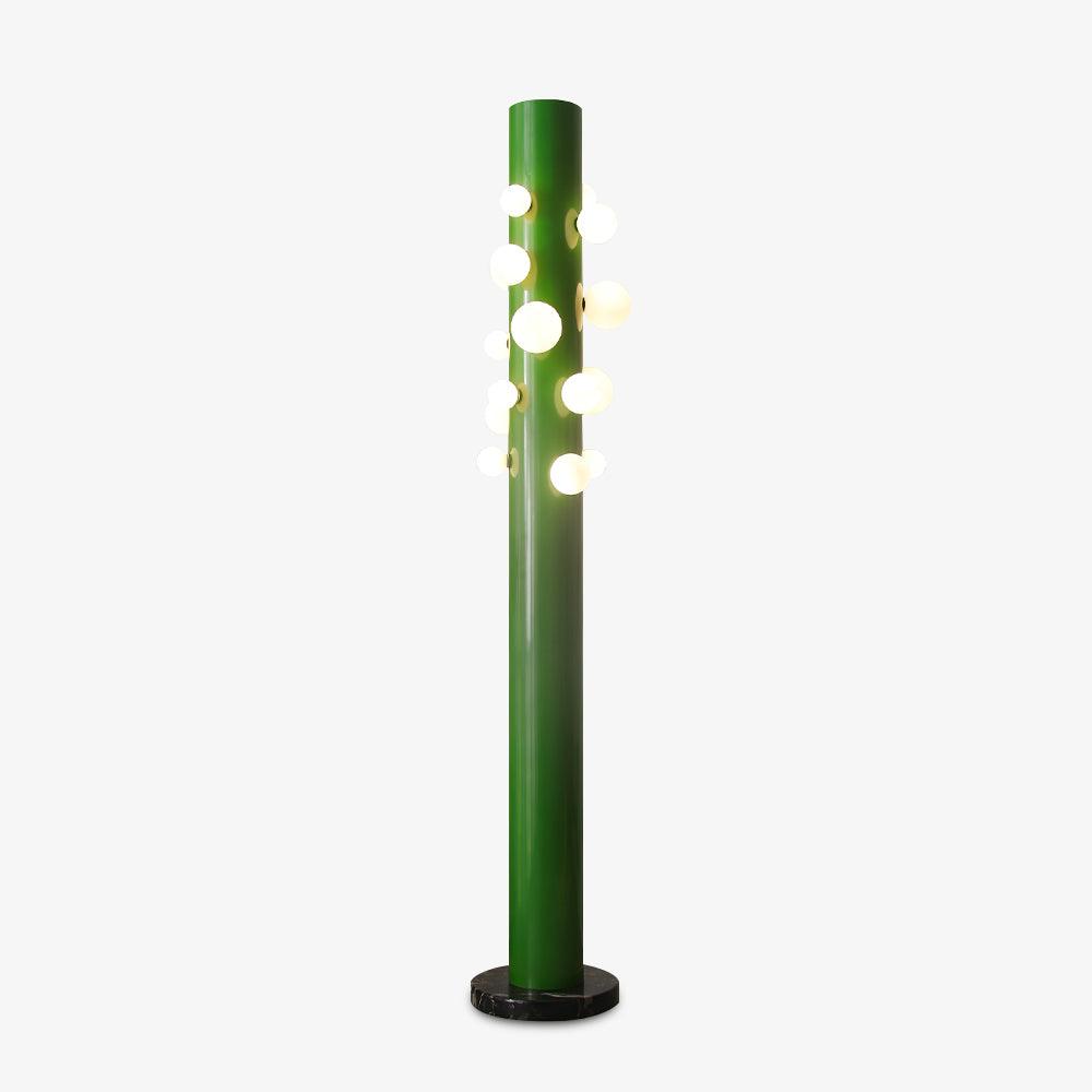 Green Apes Floor Lamp Dia 11.8″ x H 71.7″ / Dia 30cm x H 182cm / Green & White glass & Black marble / US Plug Floor lamp