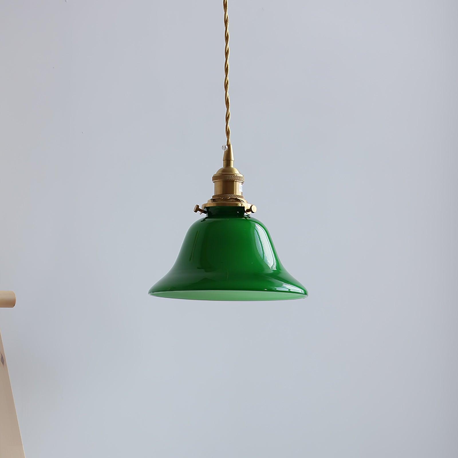 Green Bell Pendant Light Dia 7.3″ x H 4.3″ / Dia 18.5cm x H 11cm / Green Pendant light