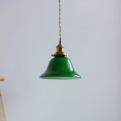 Green Bell Pendant Light Dia 7.3″ x H 4.3″ / Dia 18.5cm x H 11cm / Green Pendant light