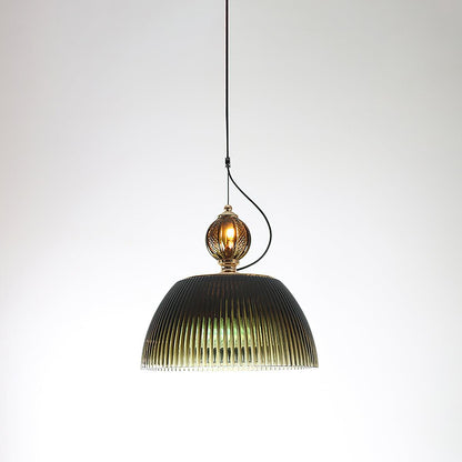 Green Glass Bowl Pendant Lamp ? 12.6″ x H 5.9″ / Dia 32cm x H 15cm / Dark green Pendant light