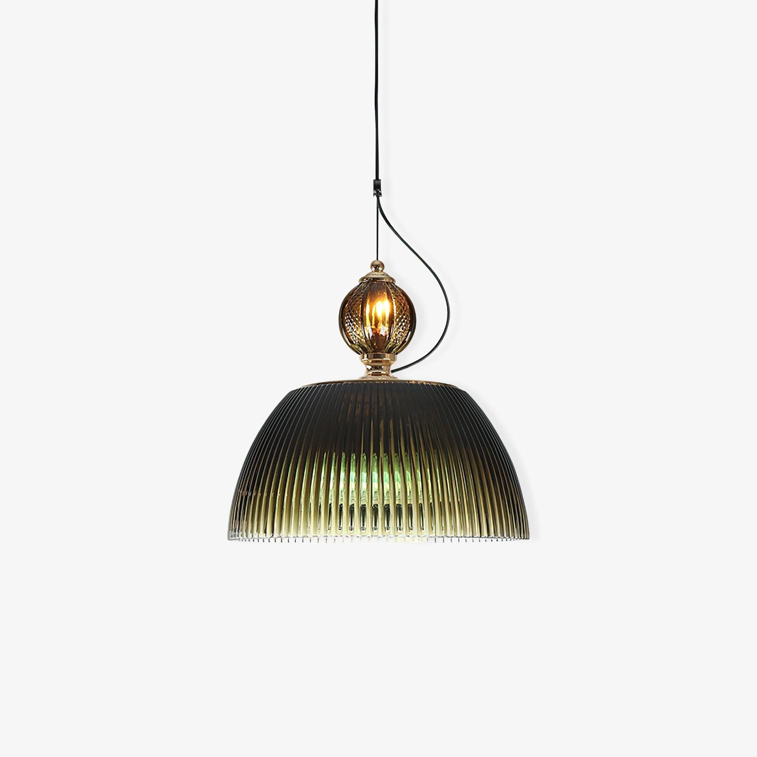 Green Glass Bowl Pendant Lamp ? 12.6″ x H 5.9″ / Dia 32cm x H 15cm / Dark green Pendant light